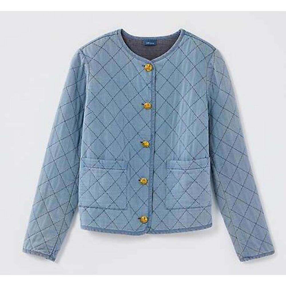 004 J. Jill Women's Diamond-Quilted Curved Hem Jacket (XXL)